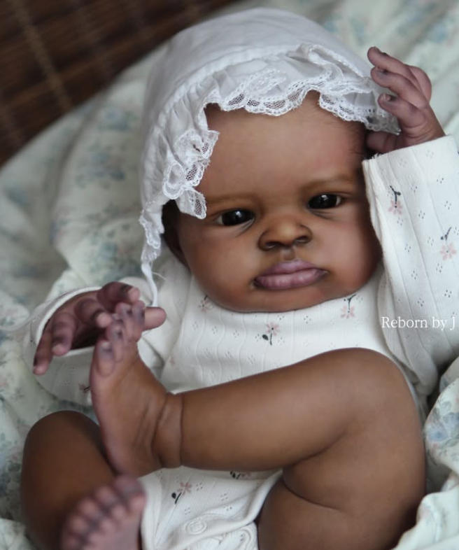 Baby Products For Curly Hair - 48CM Hand Painted Dark Skin Reborn