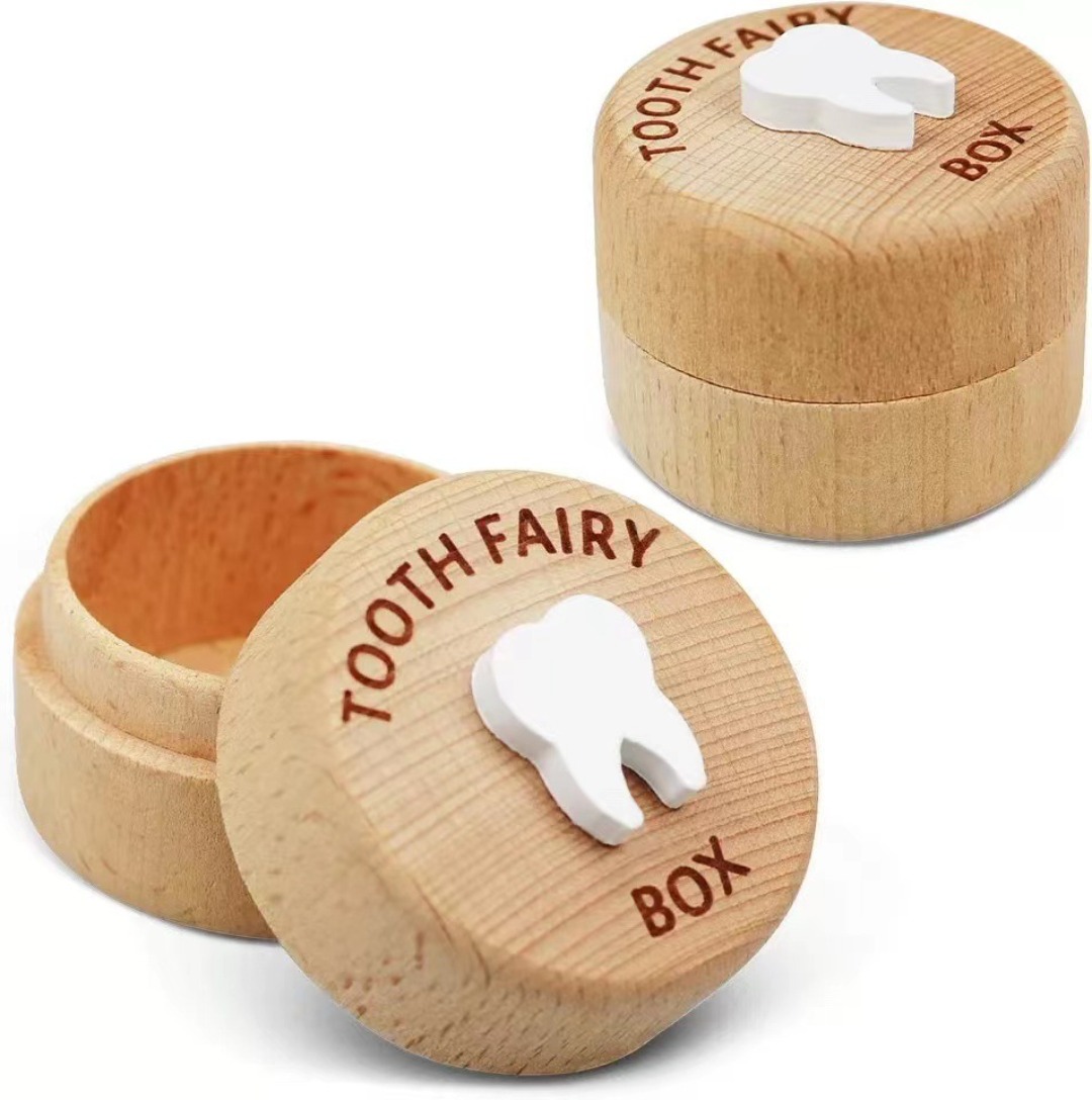 Baby Products Storage Box - 1pcs Wooden Baby Tooth Keepsake Box