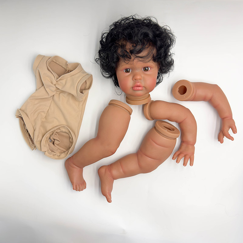 Baby Products For Curly Hair - NPK 24'' Handmade Dark Skin Unfinished