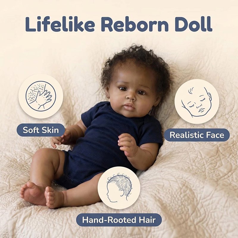 48cm Soft Silicone Vinyl Reube - огляд і ціна Baby Products For Curly Hair