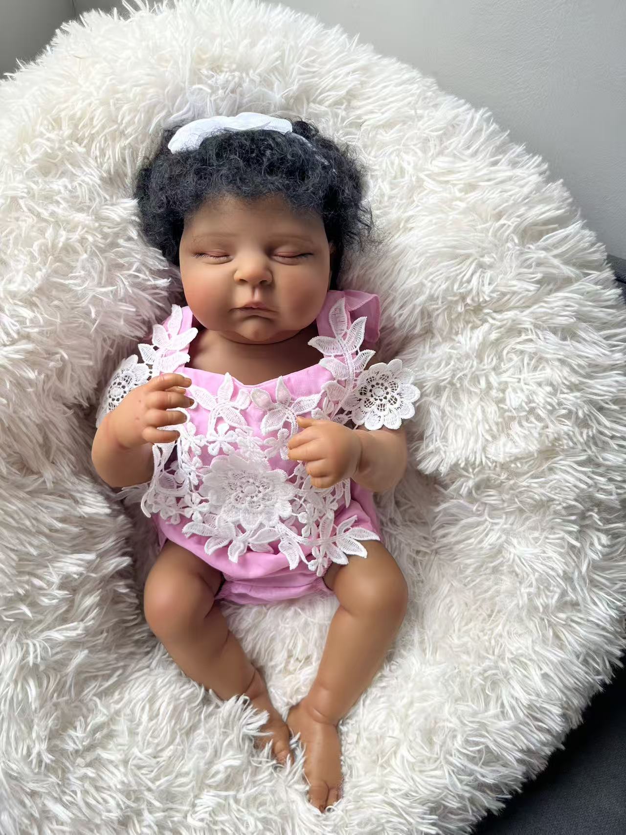 48CM Reborn Peaches Silicone B - огляд і ціна Baby Products For Curly Hair