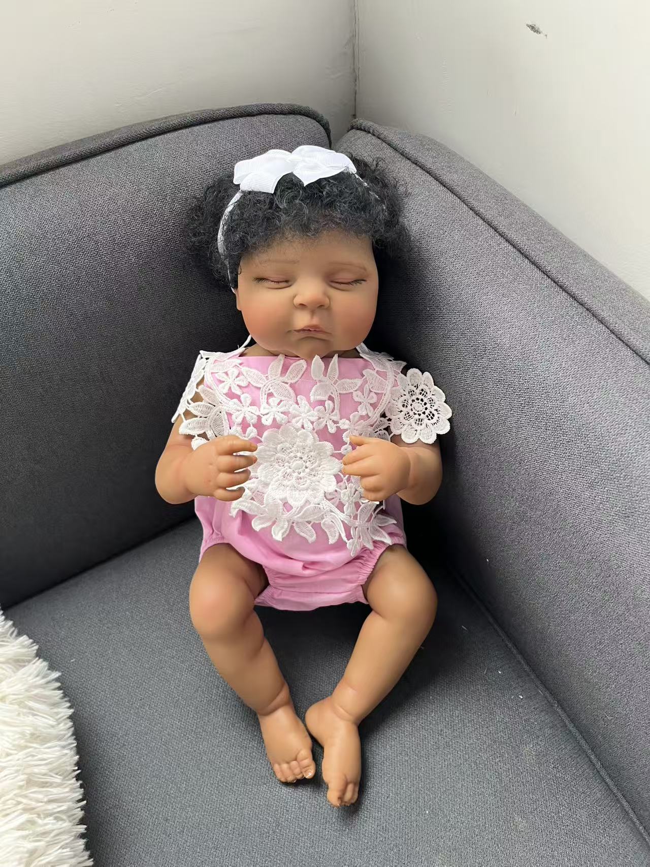 48CM Reborn Peaches Silicone B - огляд і ціна Baby Products For Curly Hair