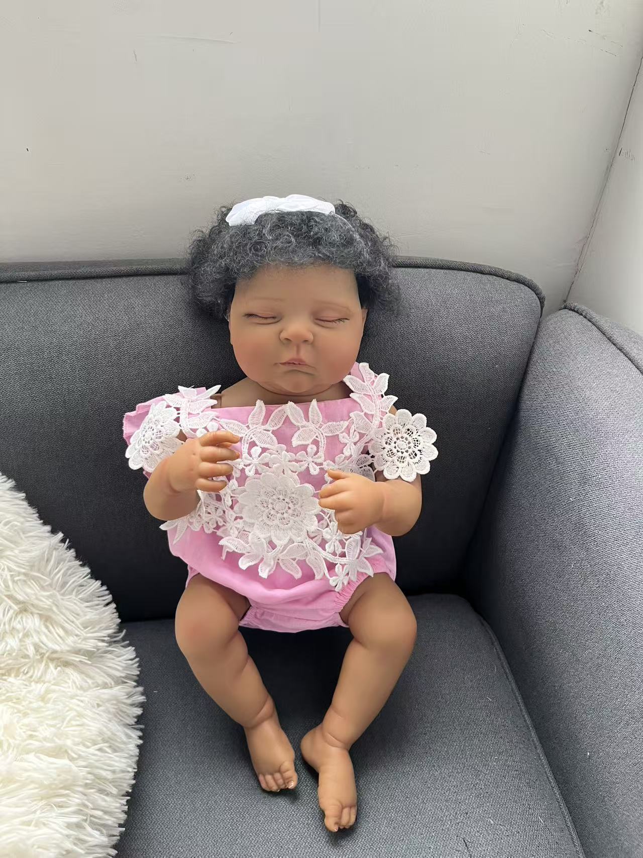 48CM Reborn Peaches Silicone B - огляд і ціна Baby Products For Curly Hair