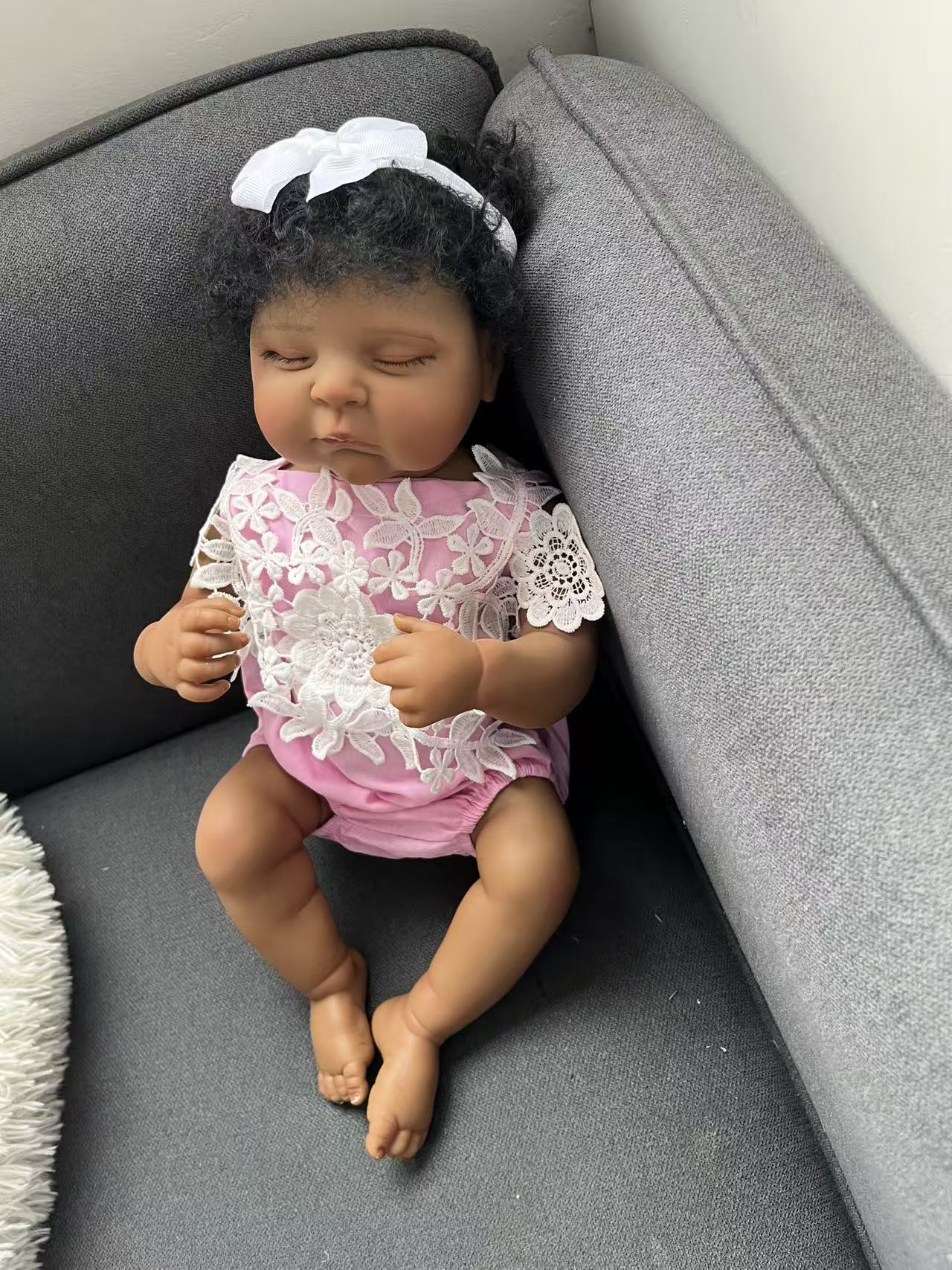 48CM Reborn Peaches Silicone B - огляд і ціна Baby Products For Curly Hair
